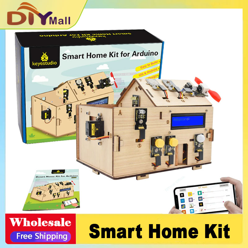 Smart Home Automation Diy - ชุดอุปกรณ์บ้านอัจฉริยะ Keyestudio พร้อมบอร์ด PLUS ชุดเริ่มต้น Arduino