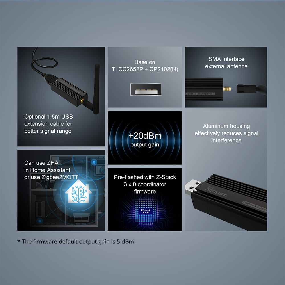 SONOFF เกตเวย์ Zigbee 3.0 ZBDo - Zigbee Coordinator Stick บทวิจารณ์และราคา