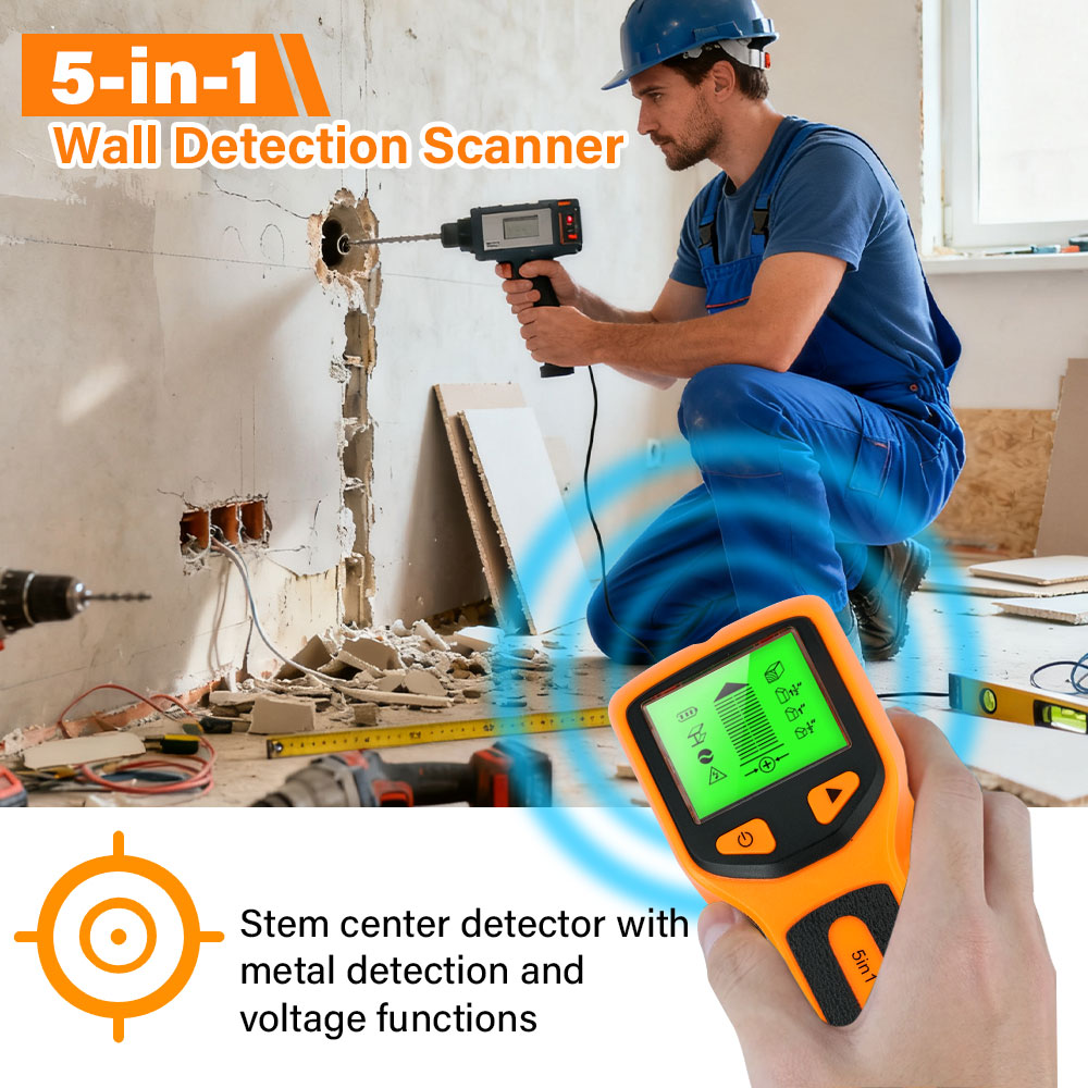 เครื่องตรวจจับผนังแบบพกพา 5 in - Water Leak Detector Wired บทวิจารณ์และราคา